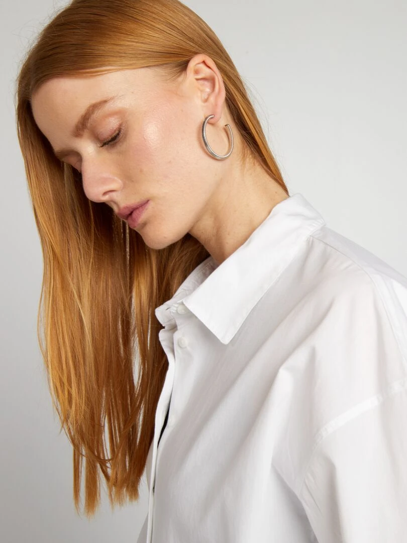 Chemise basique en popeline   blanc