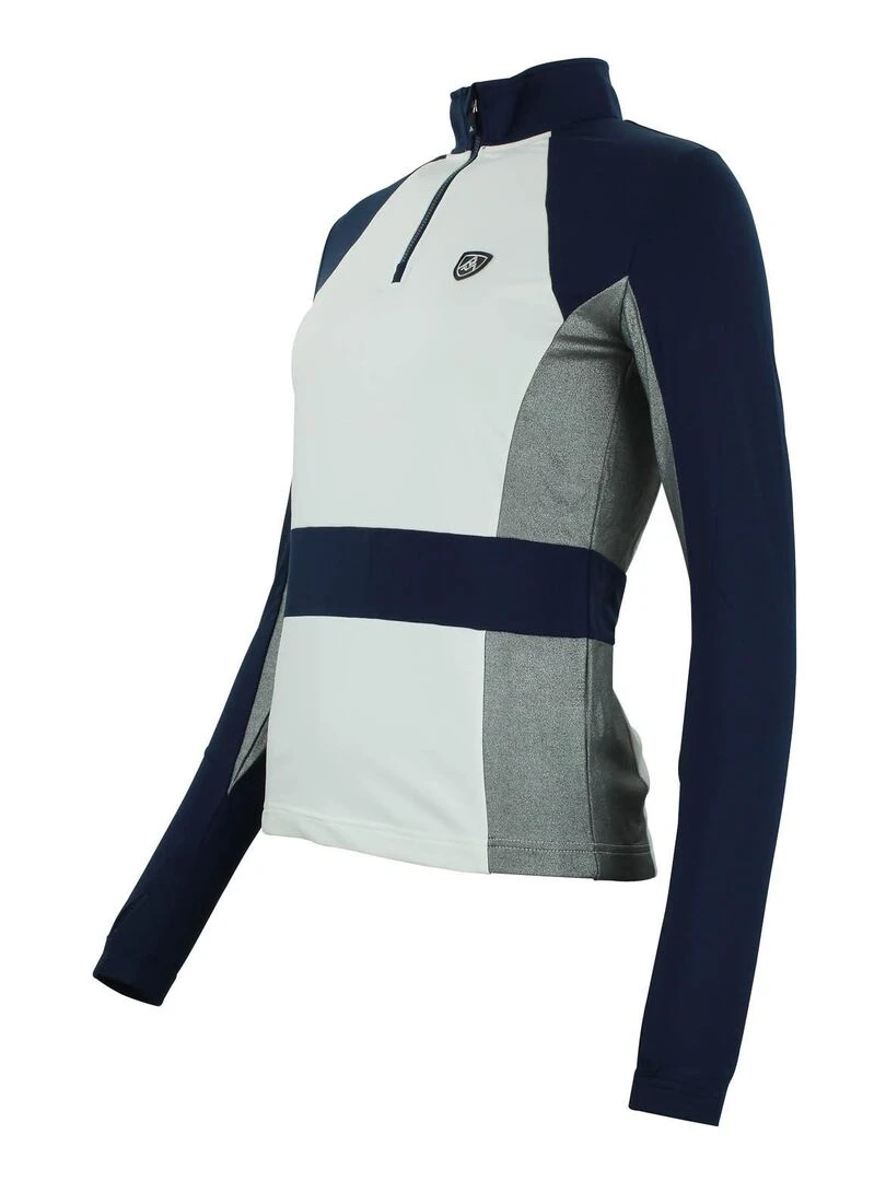 Top technique femme ANATH   Blanc Bleu marine