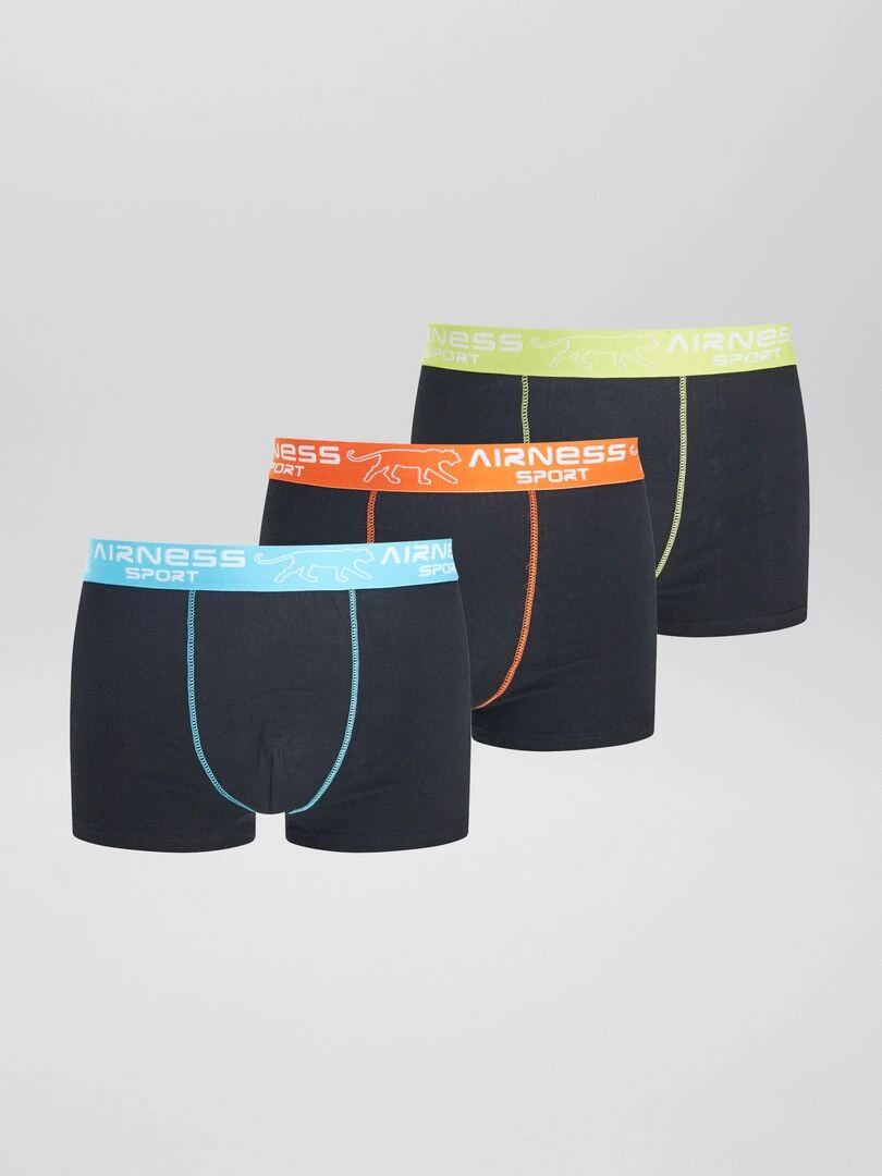 Lot de 3 boxers 'Airness' avec ceinture Noir