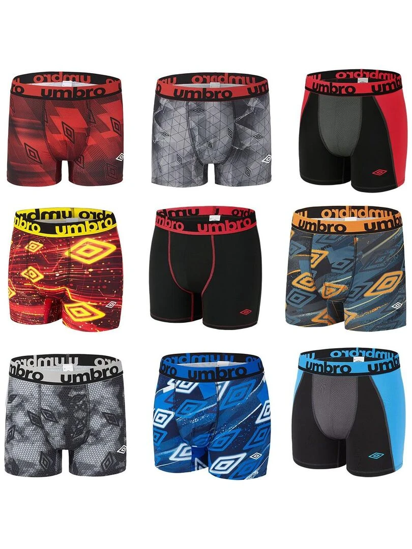 Pack Surprise de 6 Boxers microfibre homme Umbro Rouge