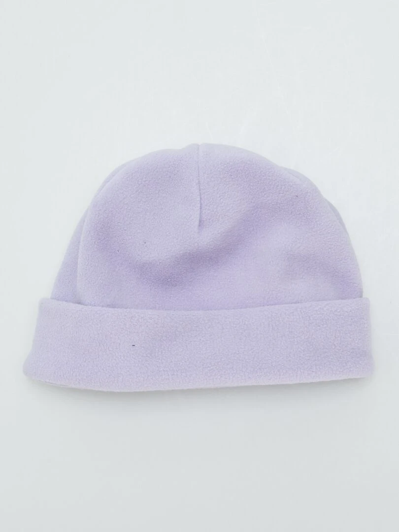 Ensemble de ski bonnet + snood en polaire   Violet