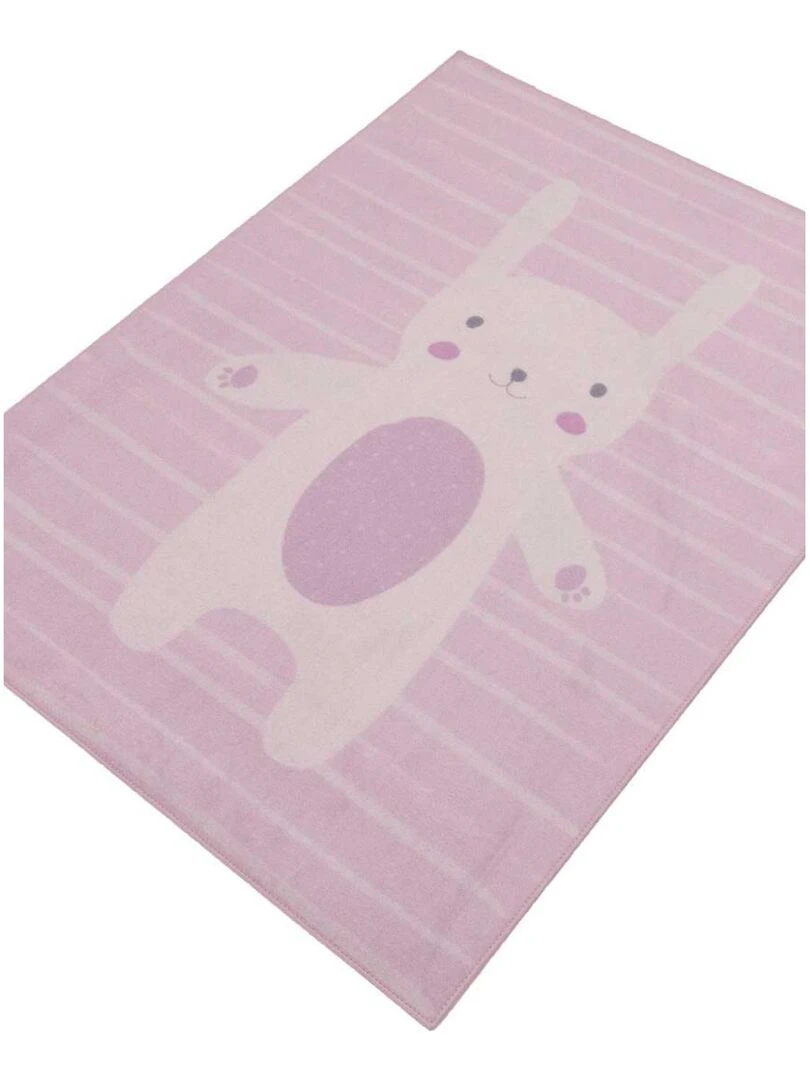 Tapis enfant PINK BUNNY MD Rose 95x125 Fait en Europe en nylon   Rose