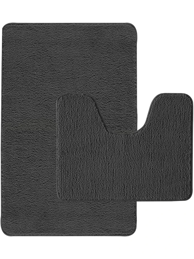 Guy Levasseur Lot de 2 tapis de bain polyester 50x80cm + 50x40cm chocolat Marron