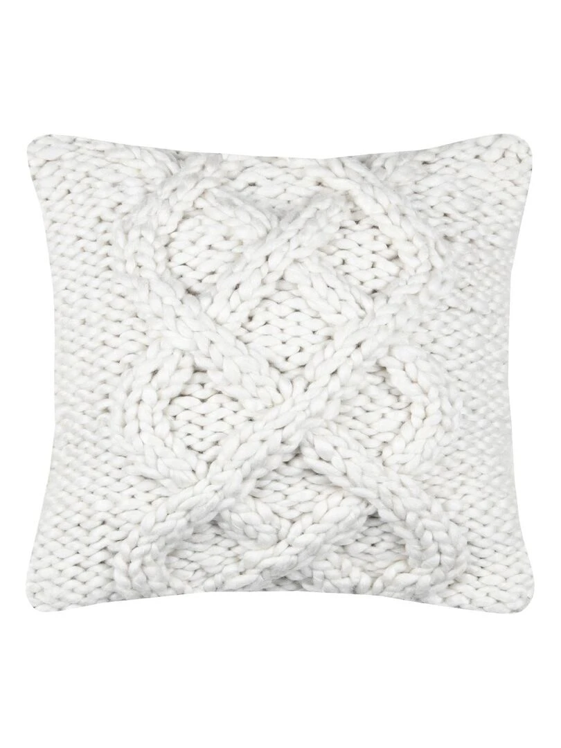 Coussin en macramé déhoussable Ecru