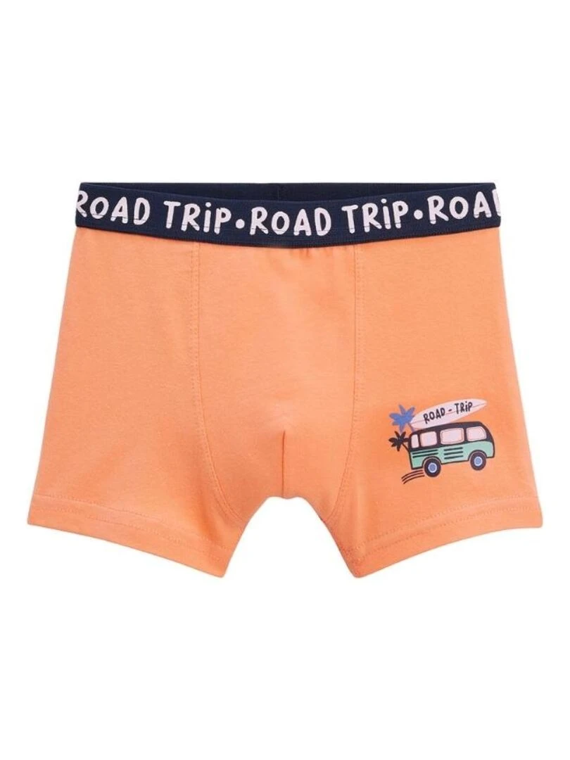 Lot de 2 boxers garçon Vacances   Orange