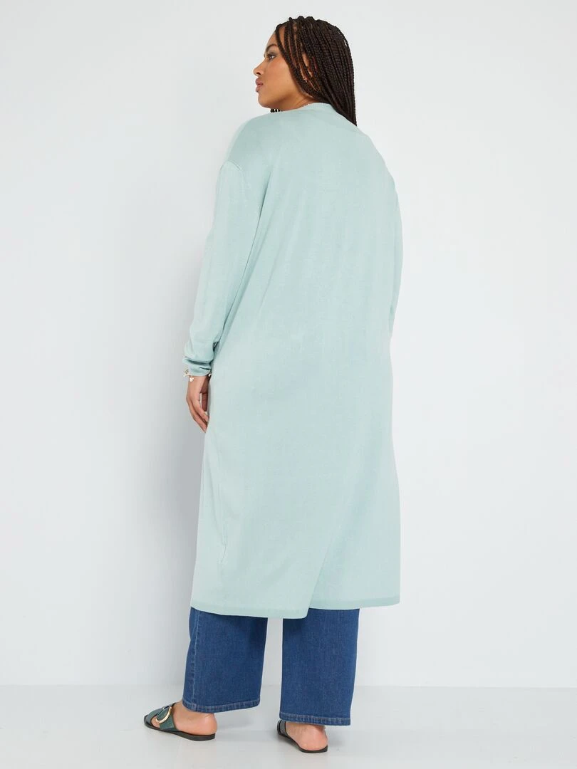 Gilet long en maille   Bleu