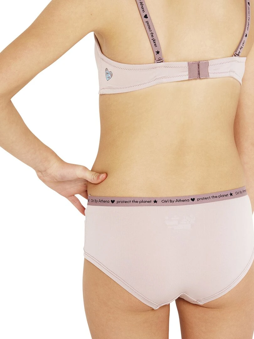 Lot de 2 boxers fille Micro recyclé Girl by   Beige foncé