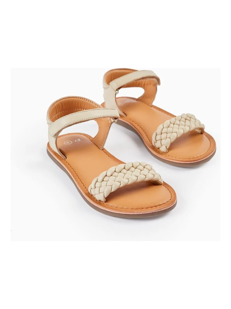 Sandales en cuir pour fille Blanc