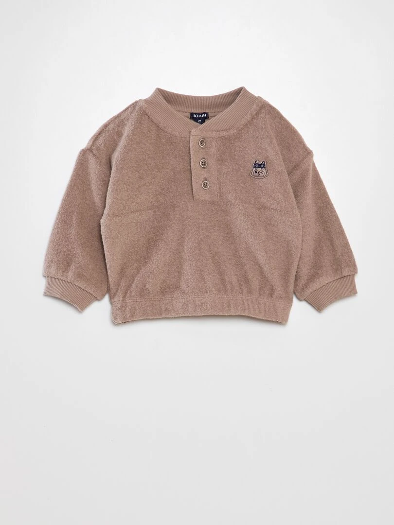 Ensemble bébé pull + pantalon en polaire 2 pièces Beige