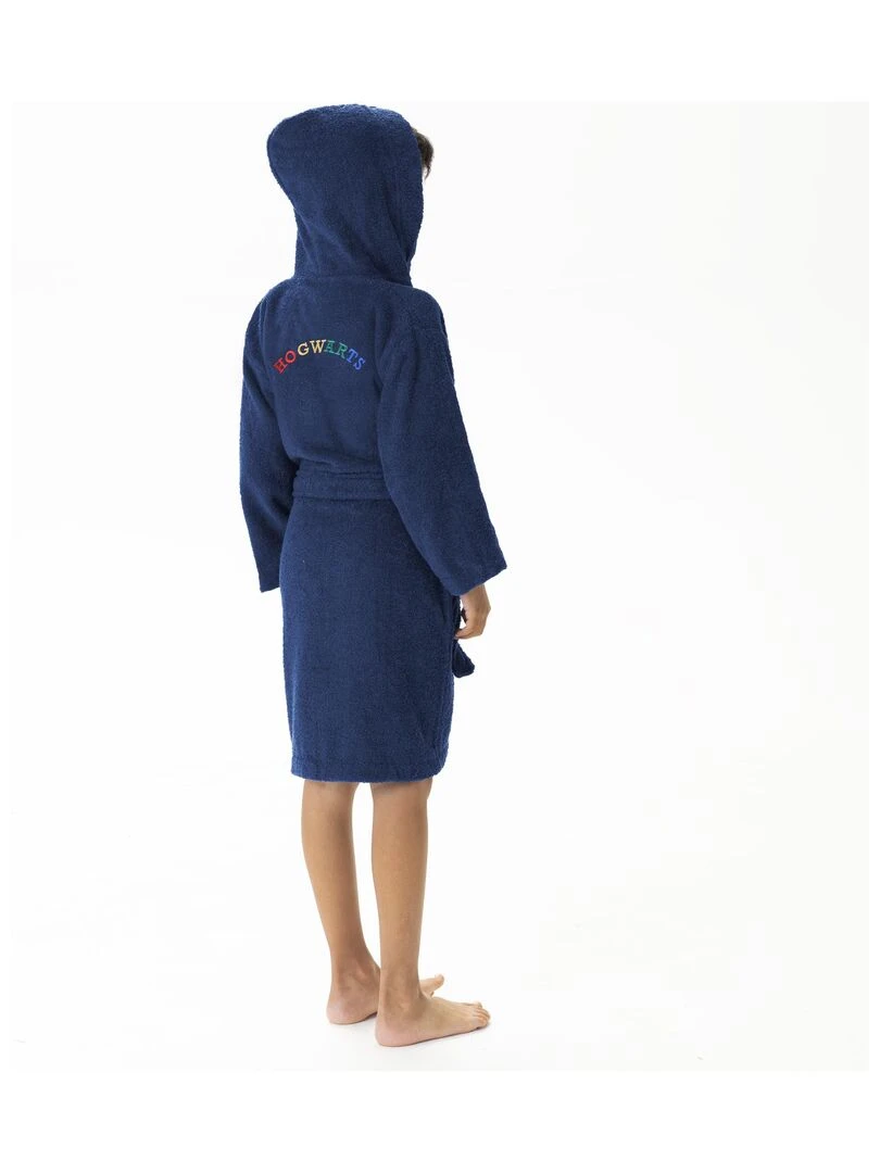 Peignoir enfant 100% coton  HARRY POTTER BLASON   Bleu foncé