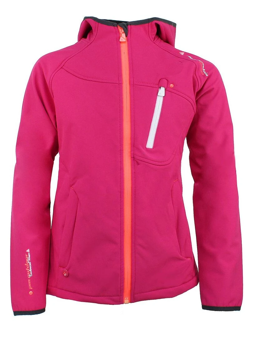 Blouson softshell fille FANSO PEAK MOUNTAIN Rose fushia