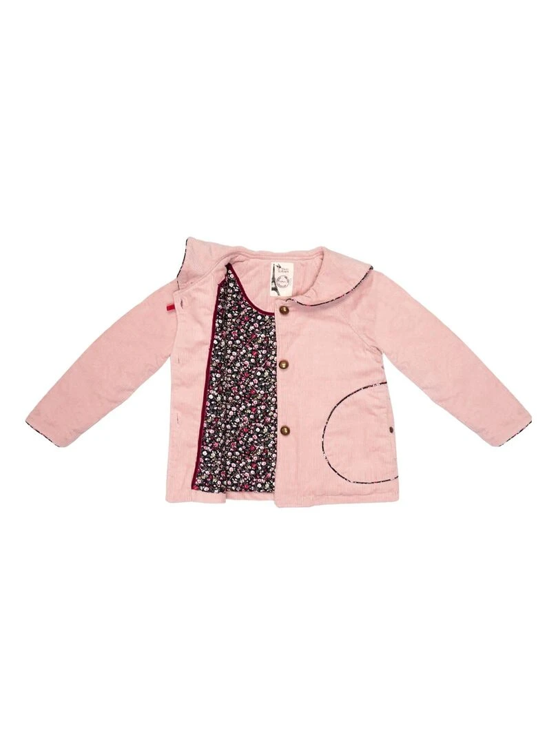 Veste Rétro Velours Rose Pastel Fille  Col Marin  CHARLOTTE   'LA FAUTE A VOLTAIRE'   Rose clair