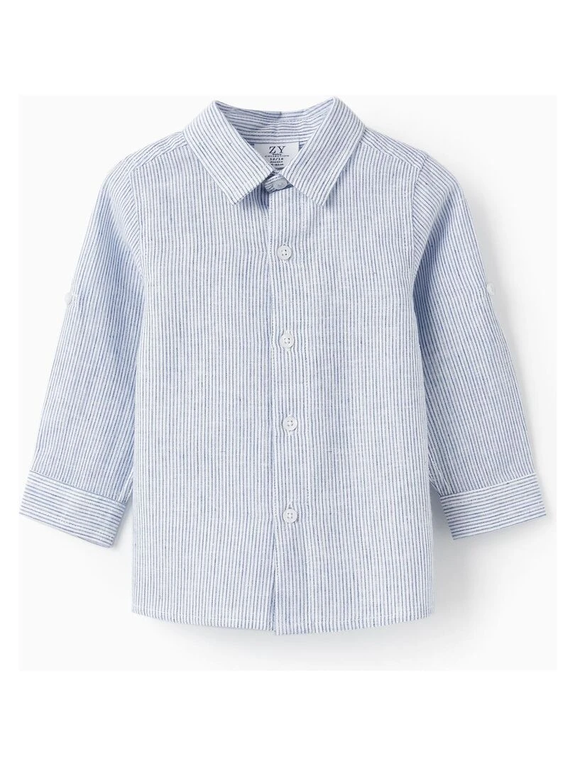 Chemise à rayures classique à manches longues pour bébé garçon manches longues LETS PARTY Bleu