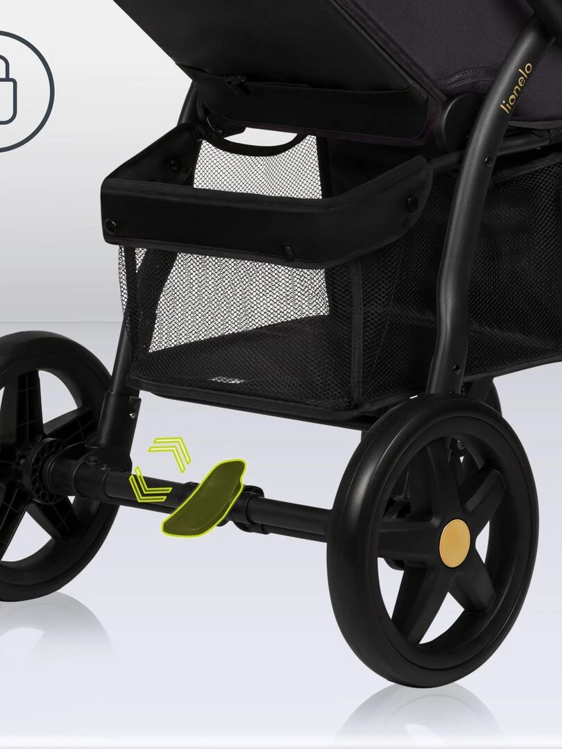 LIONELO Annet Plus   Poussette canne universelle   Jusqu'à 22 kg   Golden Moments   Noir Bleu