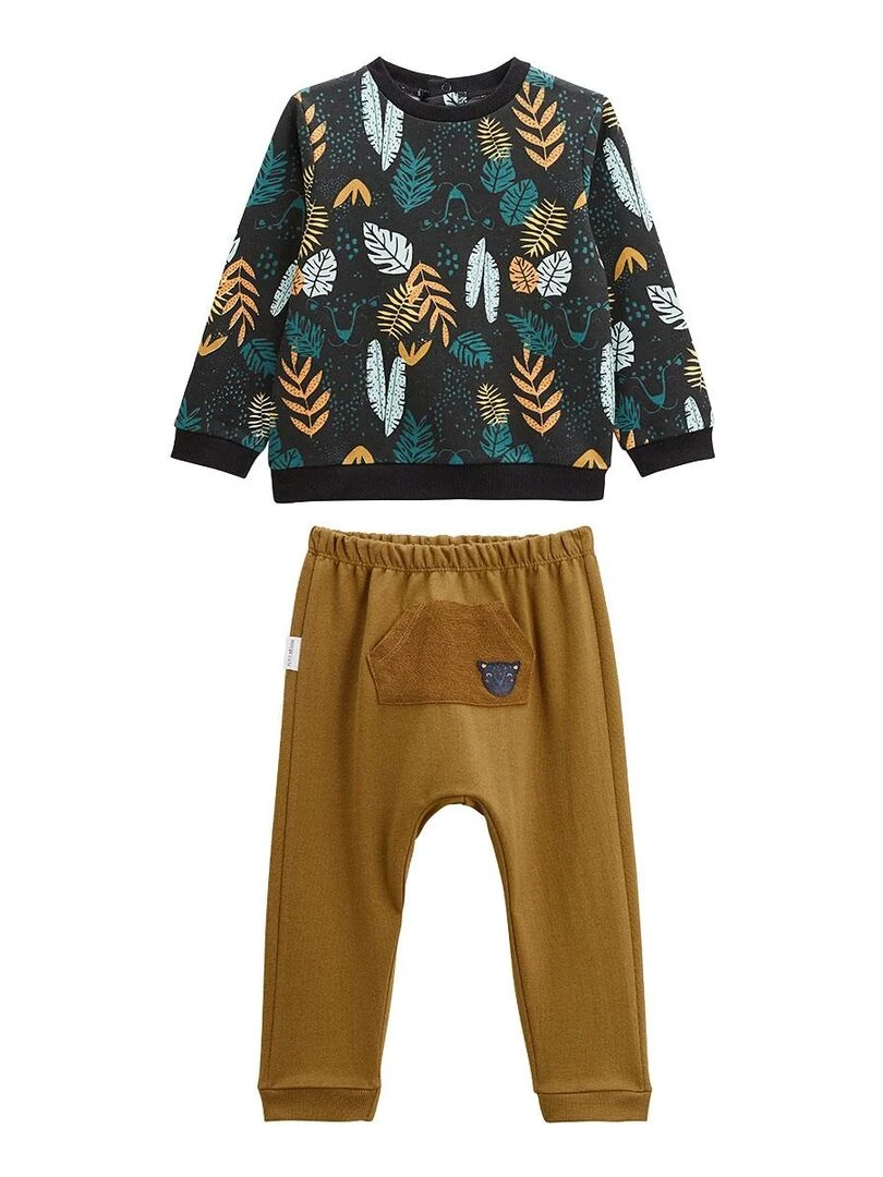 Ensemble bébé sweat shirt et pantalon Petit Bavard Camel