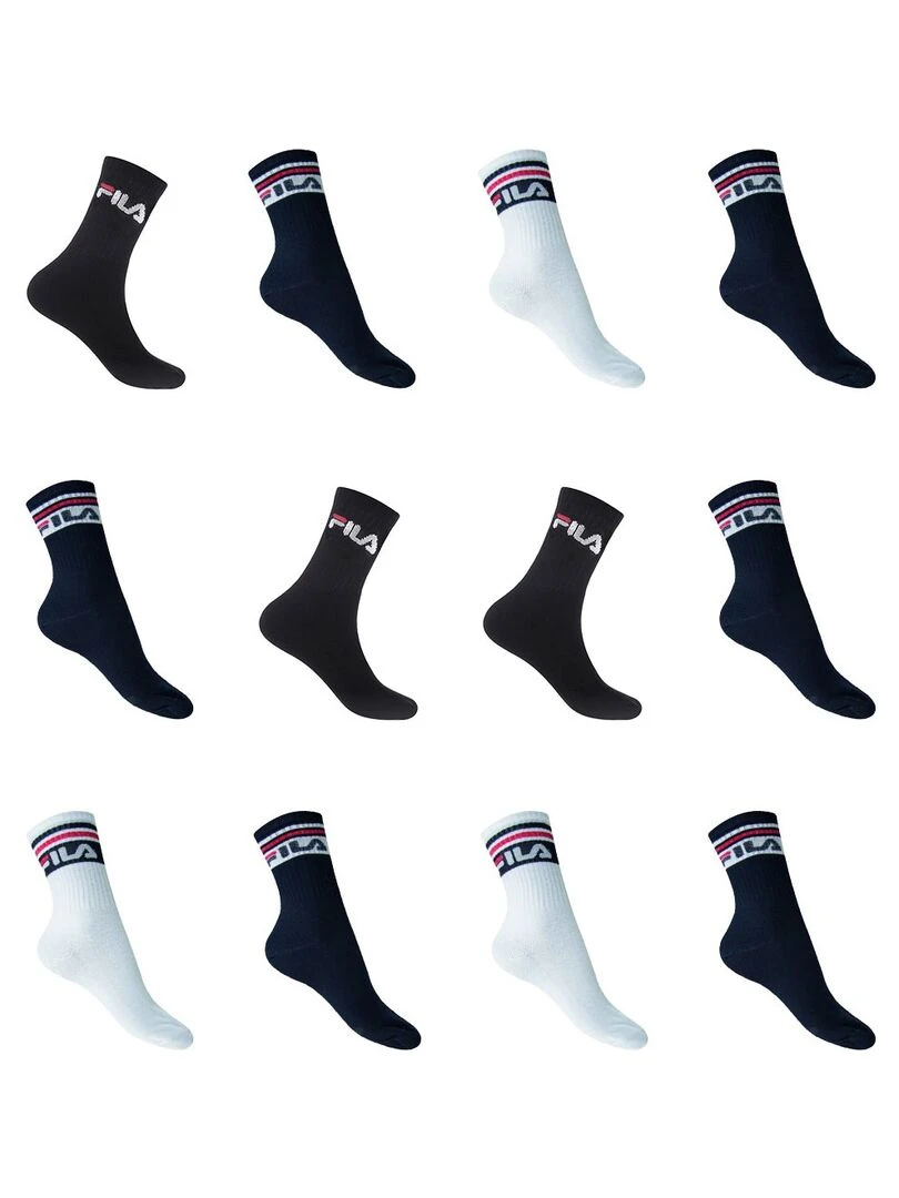 Pack Surprise de 12 Paires de chaussettes tennis Femme Fila Noir
