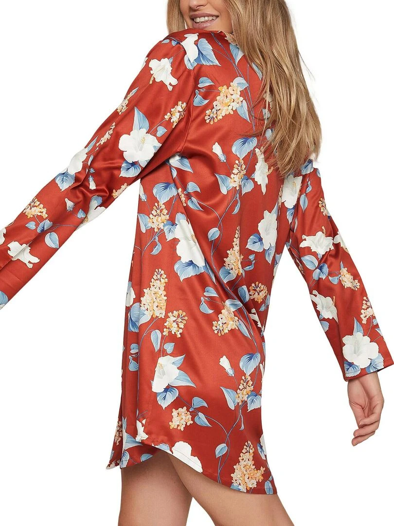 Chemise de nuit manches longues Winter Garden   Rouge
