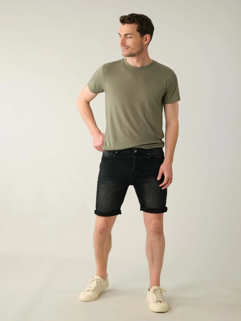 Bermuda longueur genou pour homme 'Deeluxe' Noir Gris