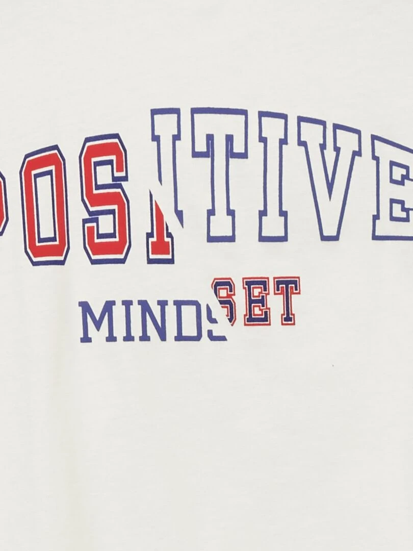 T shirt avec message Blanc