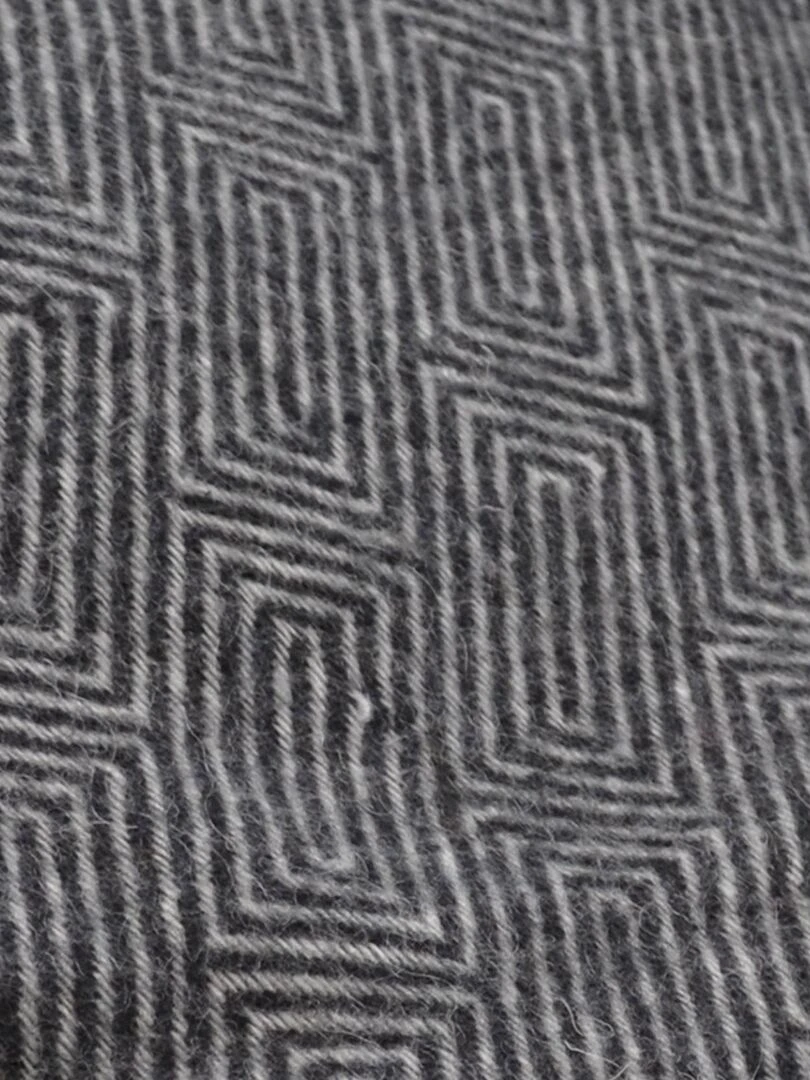 Plaid mélangé avec laine en mérinos Gris foncé