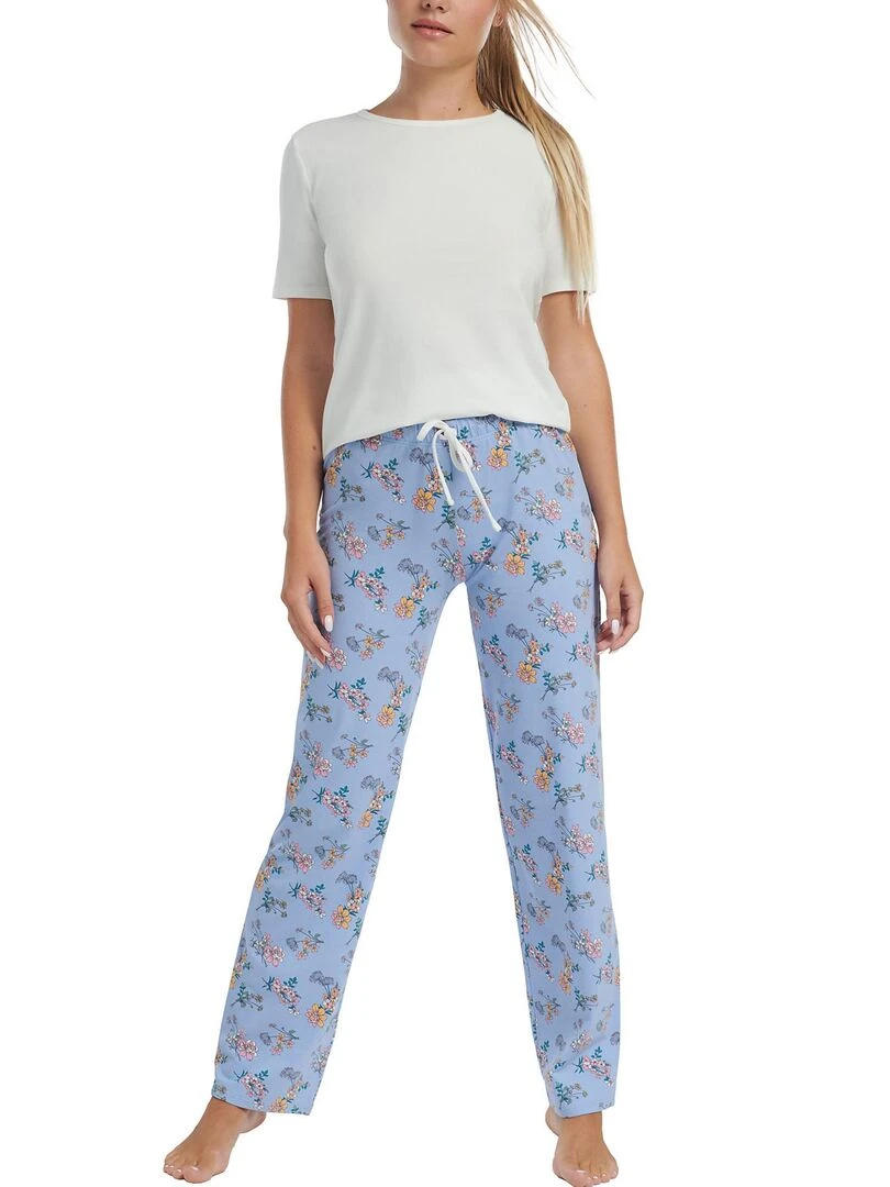 Pyjama pantalon top manches courtes Posh Bleu