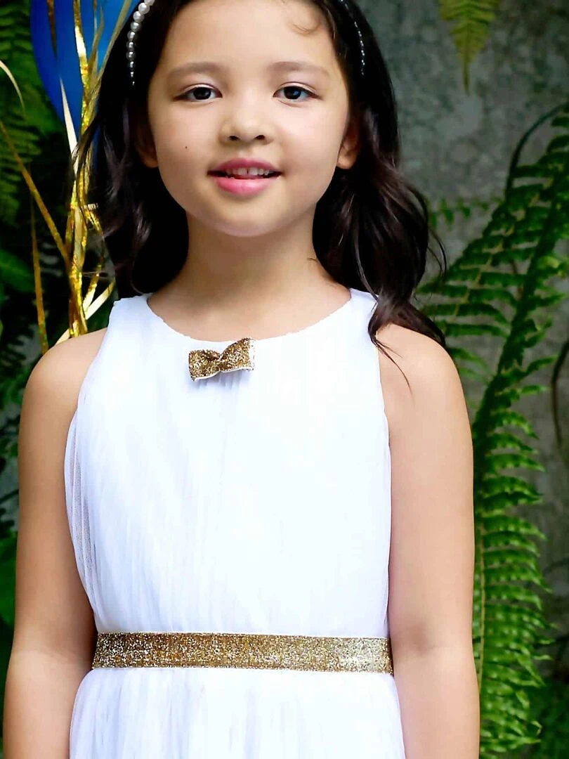 Robe de Ctège Blanche Or pour Fille HEPBURN 'LA FAUTE A VOLTAIRE' Blanc