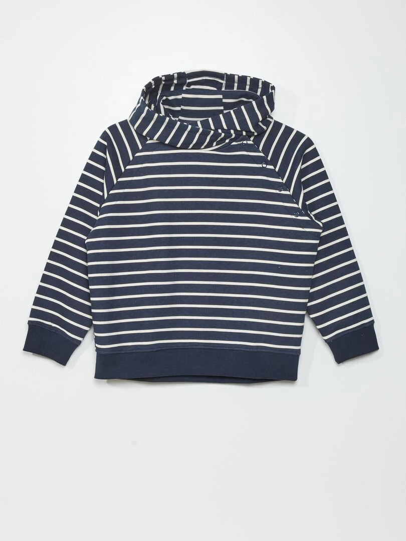 Sweat à capuche en molleton So Easy Bleu rayé