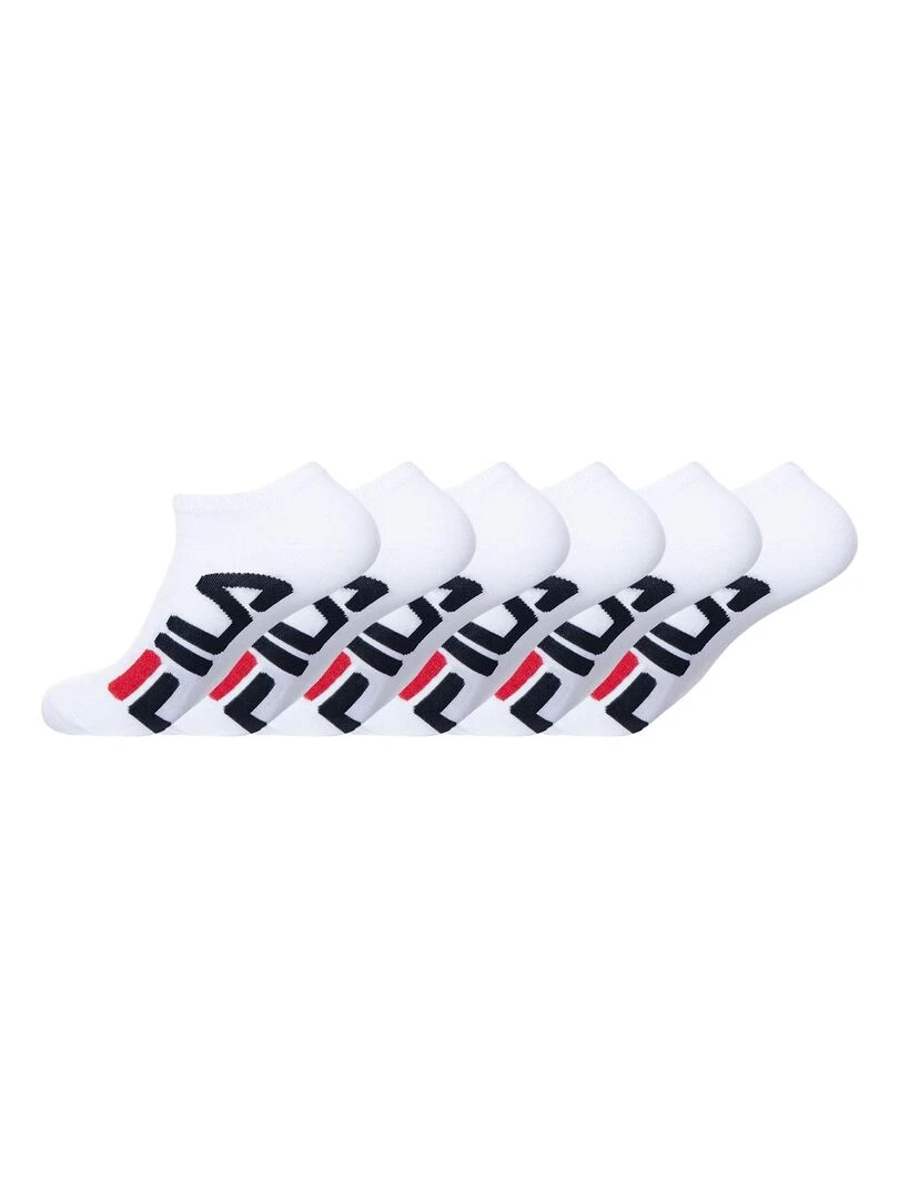 Lot de 6 Paires de Chaussettes socquettes homme 9199 Fila Blanc