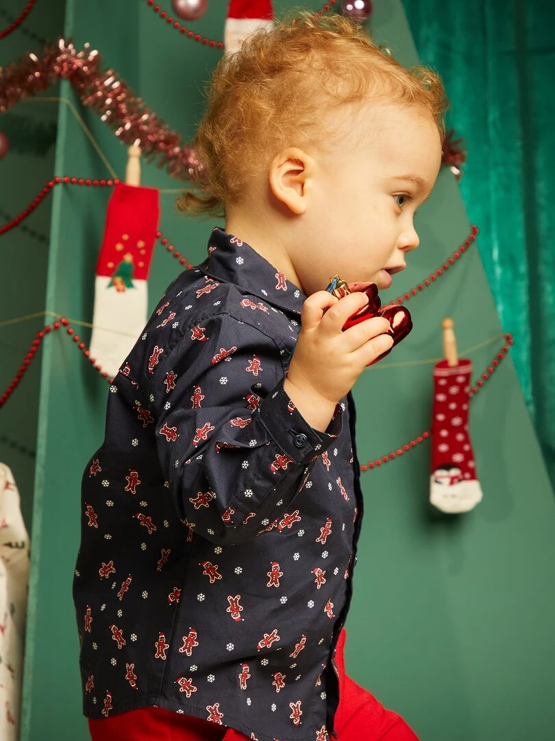 Chemise de Noël Bleu