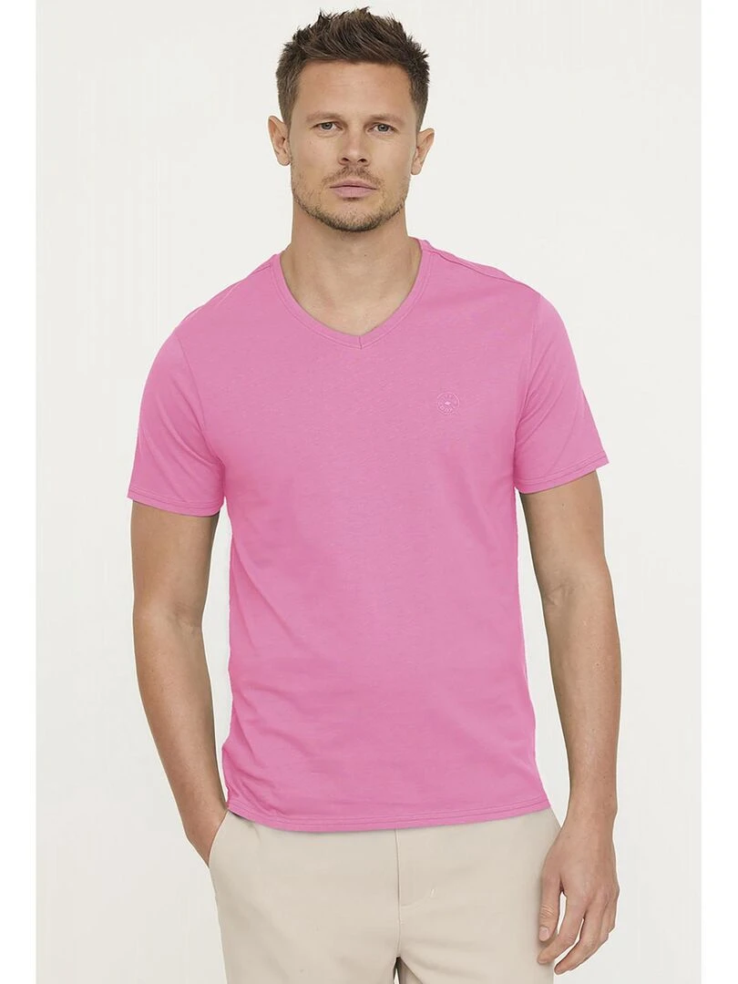 Lee Cooper T shirt manches courtes coton regular AJESSY MC Rose