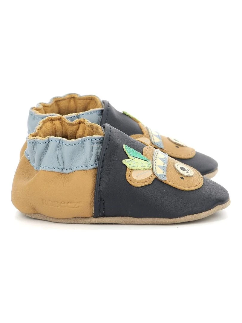 Chaussons Cuir Forest Game Bleu marine