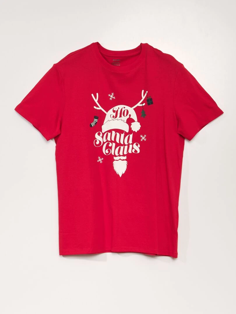 Tee shirt manches courtes imprimé 'Noël' BLUESANTA