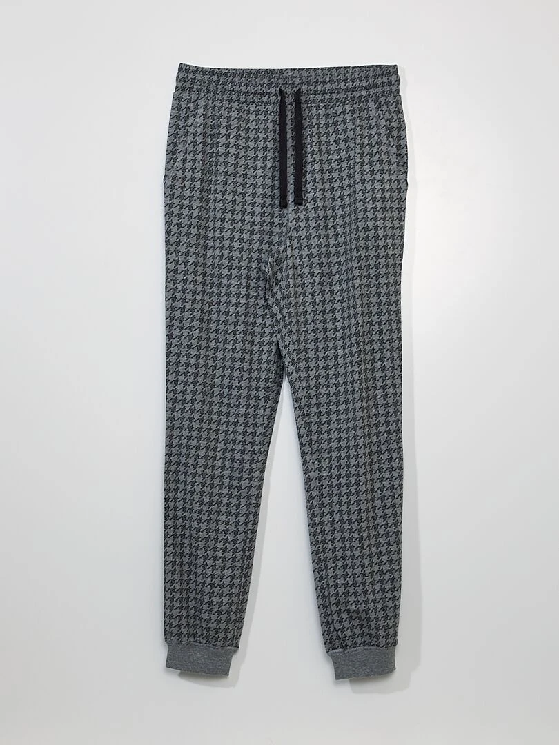 Pantalon de pyjama imprimé fantaisie Gris pied de poule