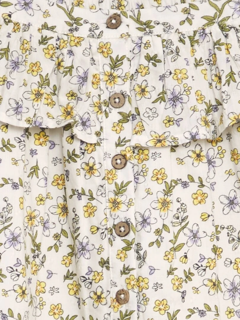 Robe à motif fleuri Beige