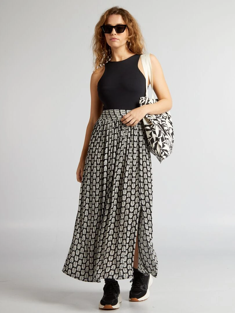 Body stretch uni à col rond   noir