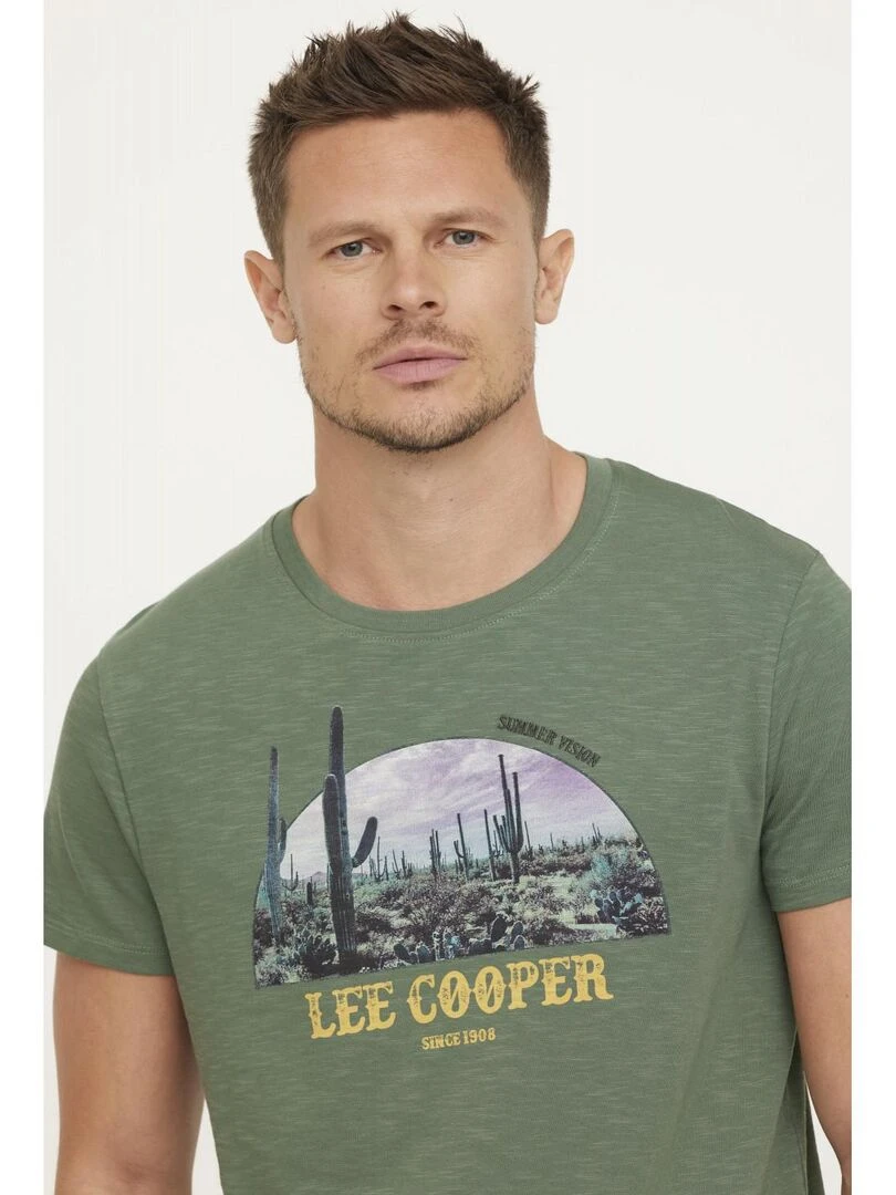 Lee Cooper   T shirt manches courtes coton regular ACARI   Kaki