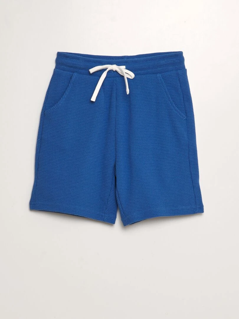 Short en nid d'abeilles Bleu
