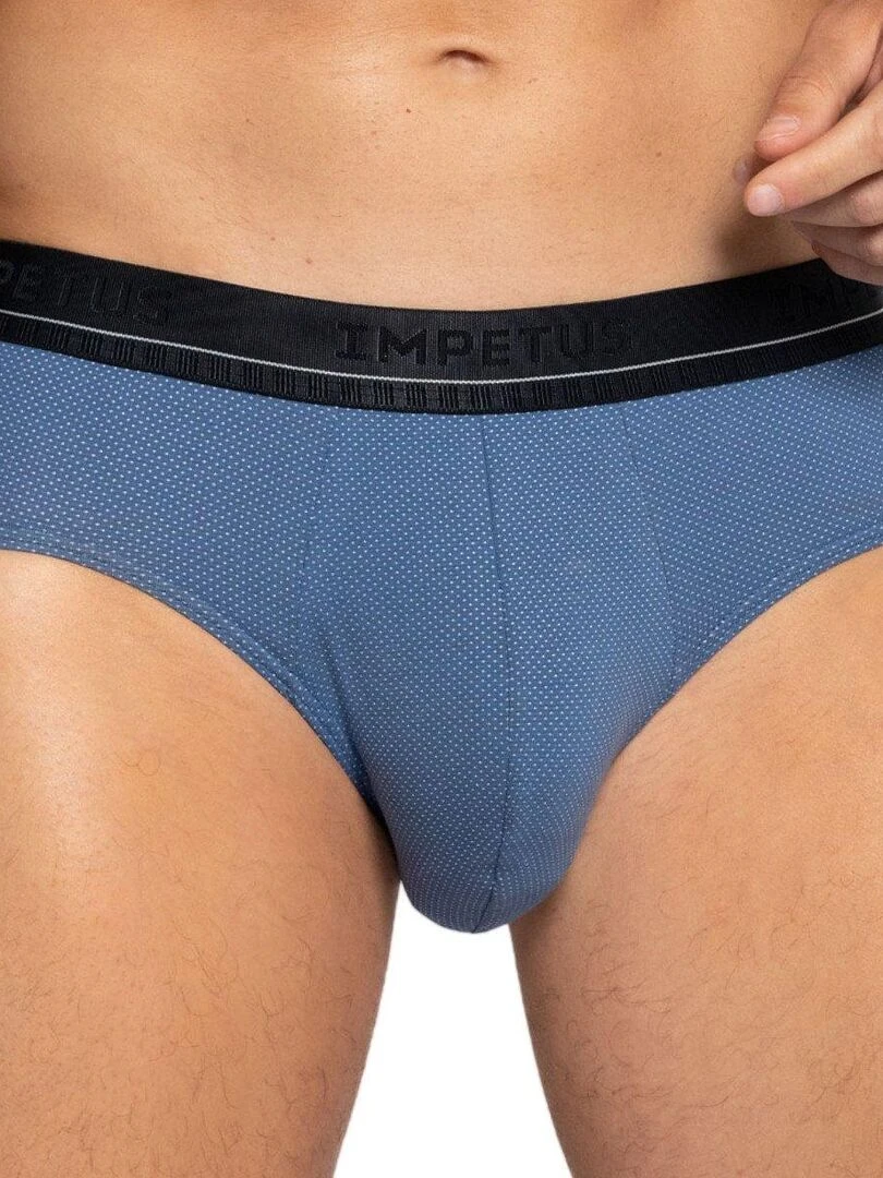 Pack de 2 slips uni et à petit pois en coton Coco Bleu
