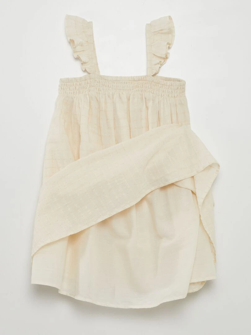Robe avec bretelles volantées   Blanc