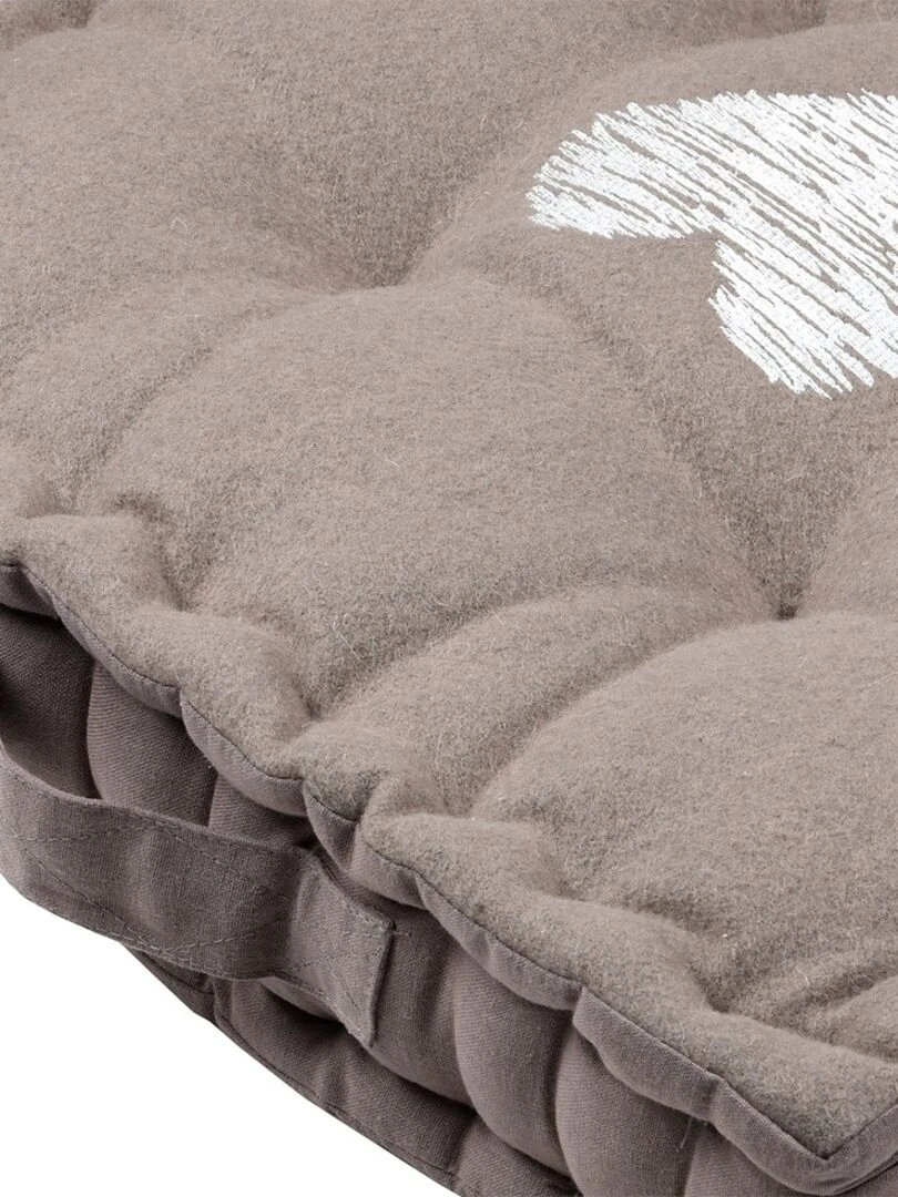 Coussin de sol 45x45 cm Meane taupe coton Beige