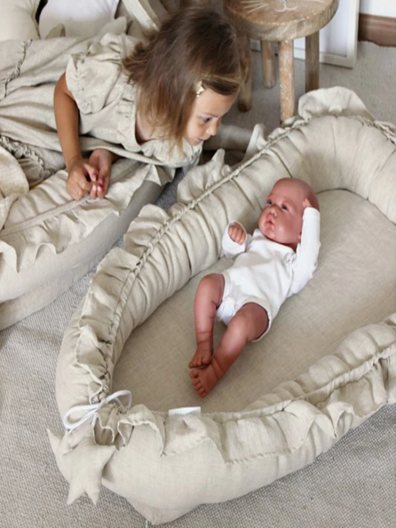 Tapis De Jeu Cocon À Volants Écru Pure Nature   Ecru