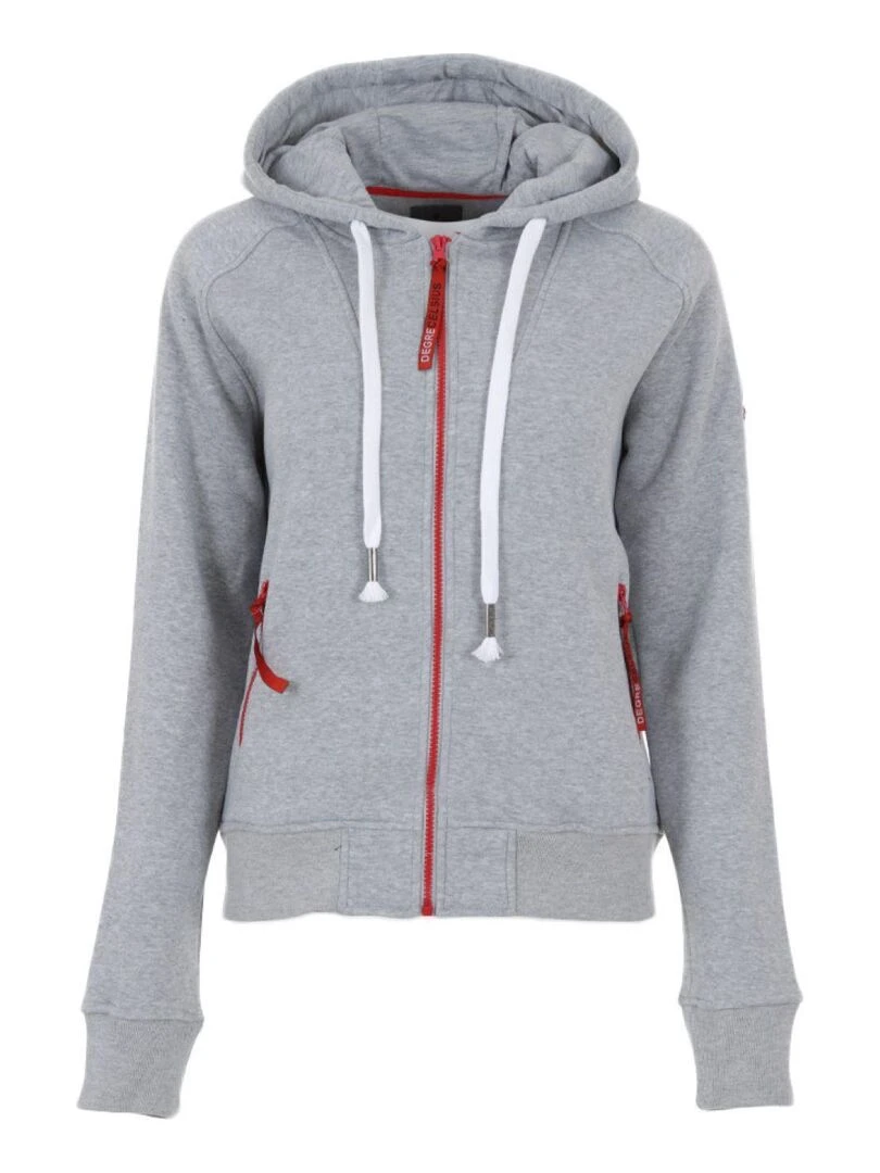 Sweat zippé à capuche femme AUVY Gris