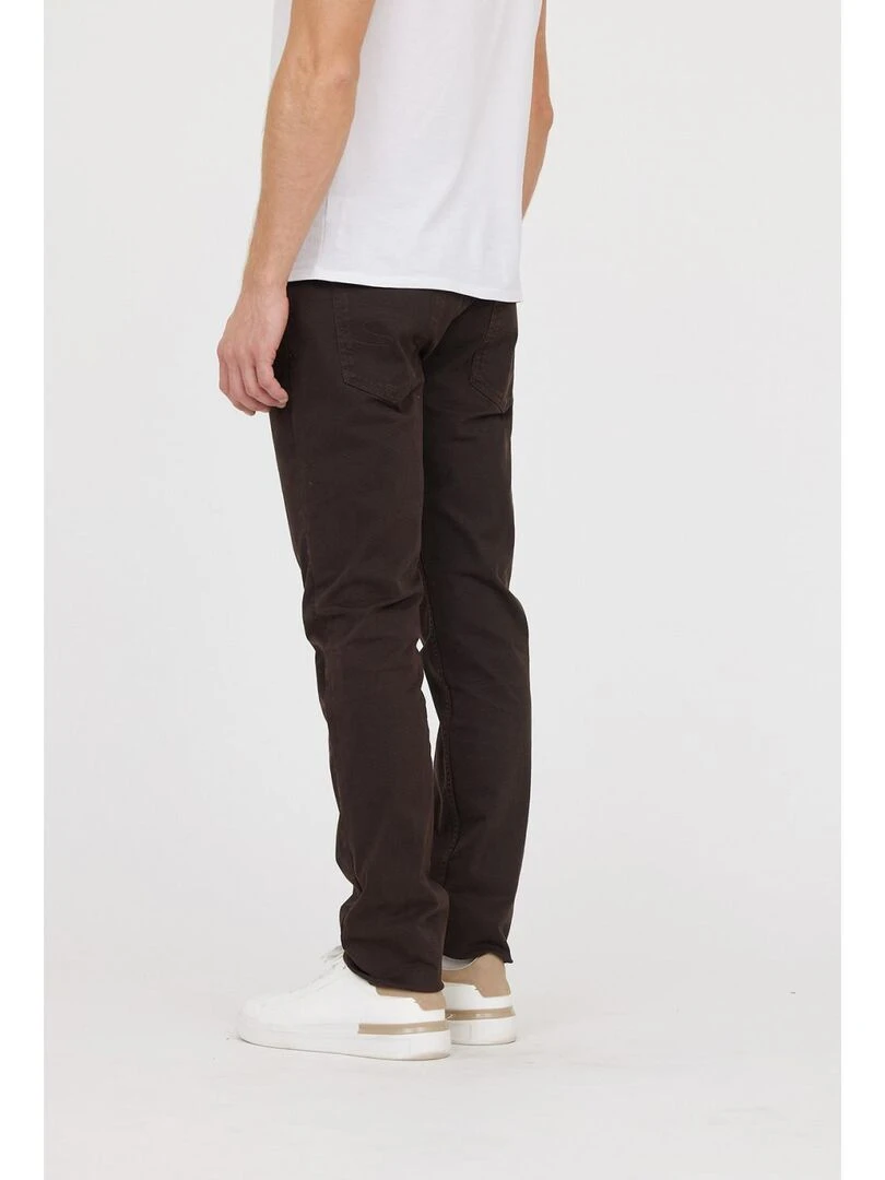 Lee Cooper   Pantalon coton straight LC122ZP   Marron foncé