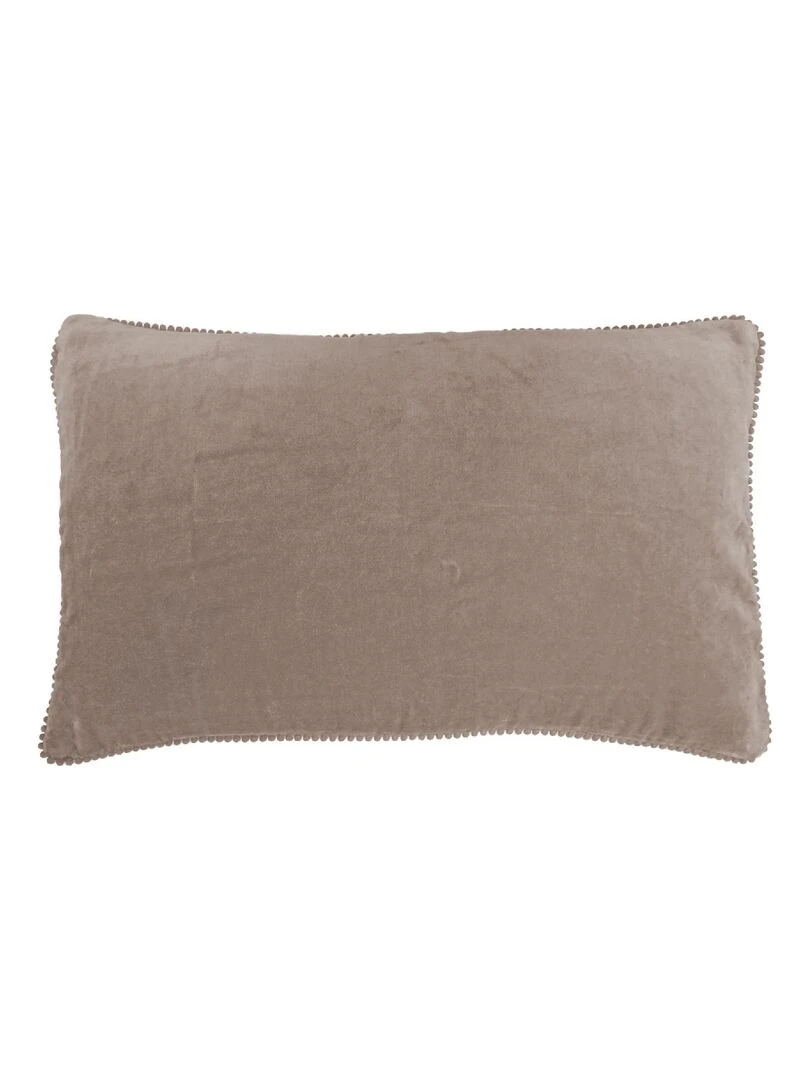 Coussin en velours avec contour perlé 'Deko&co' Beige