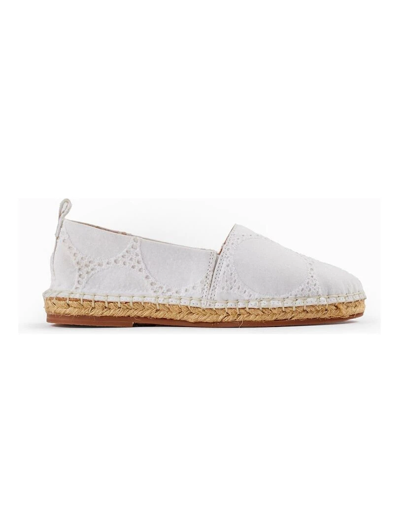 Espadrilles avec Broderies pour Fille Blanc