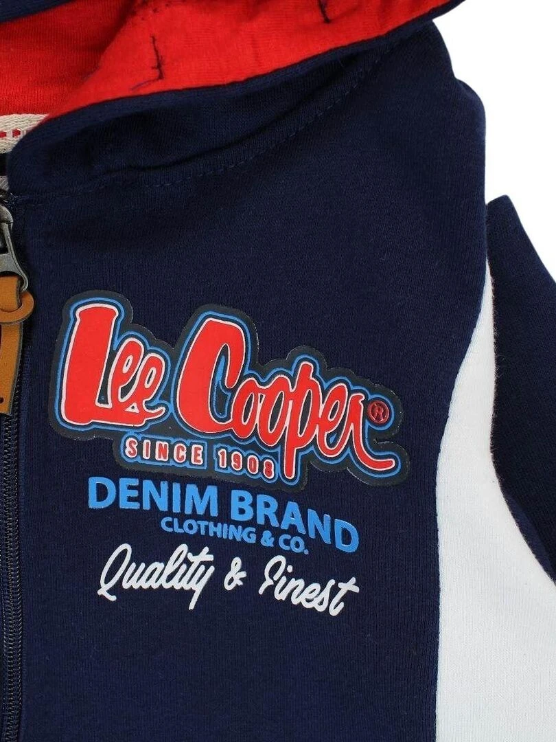 Lee Cooper   Veste garçon imprimé logo en coton   Bleu marine