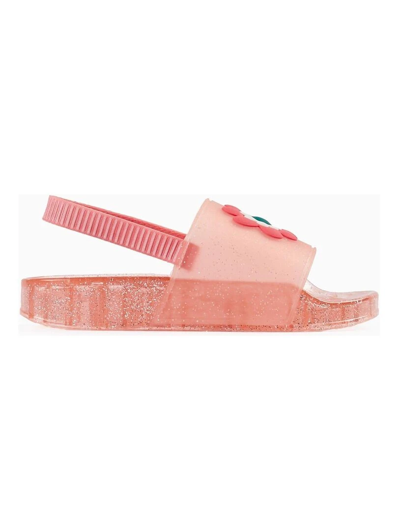 Sandales en caoutchouc avec paillettes pour fille 'Flower' Rose