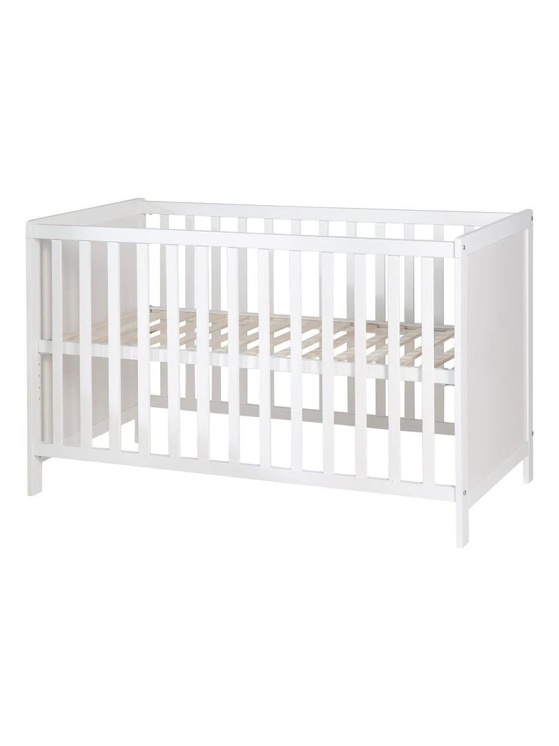 ROBA Lit cododo 60 x 120 cm blanc – réglable – 5 barreaux amovibles incl. sommier Blanc