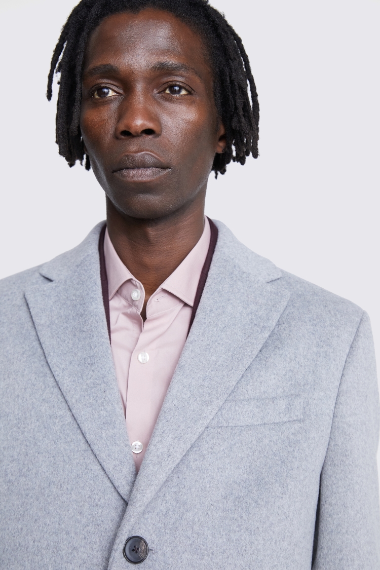 Light Grey Wool Blend Overcoat   Buy Online at Moss