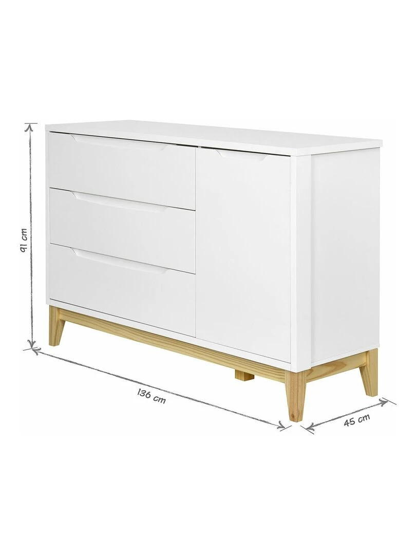 Commode Yoona   AKITEN RETAIL   Blanc Marron